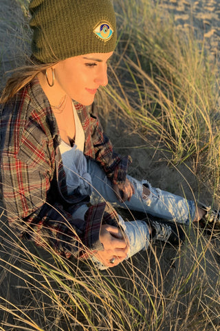 BROWN TIE DYE CUFF BEANIE