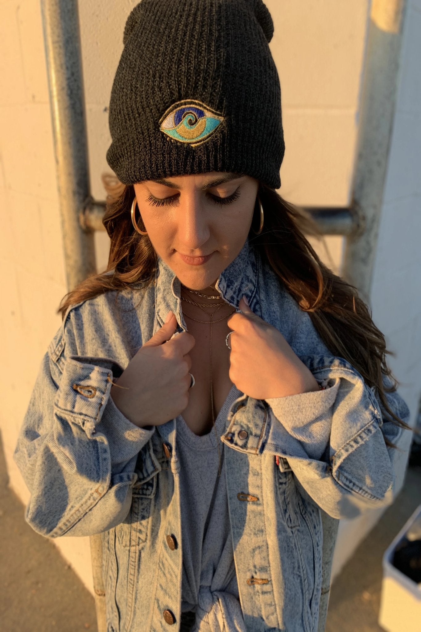 BLACK SEANOE SLOUCH BEANIE