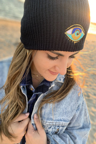 BROWN TIE DYE CUFF BEANIE