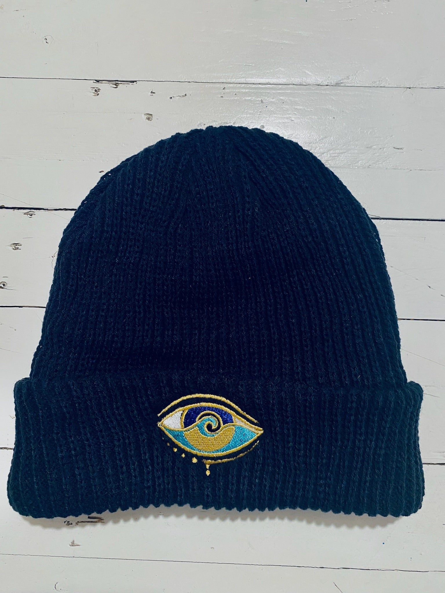NAVY SEANOE WIDE RIB CUFF BEANIE