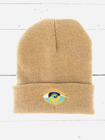 BROWN TIE DYE CUFF BEANIE