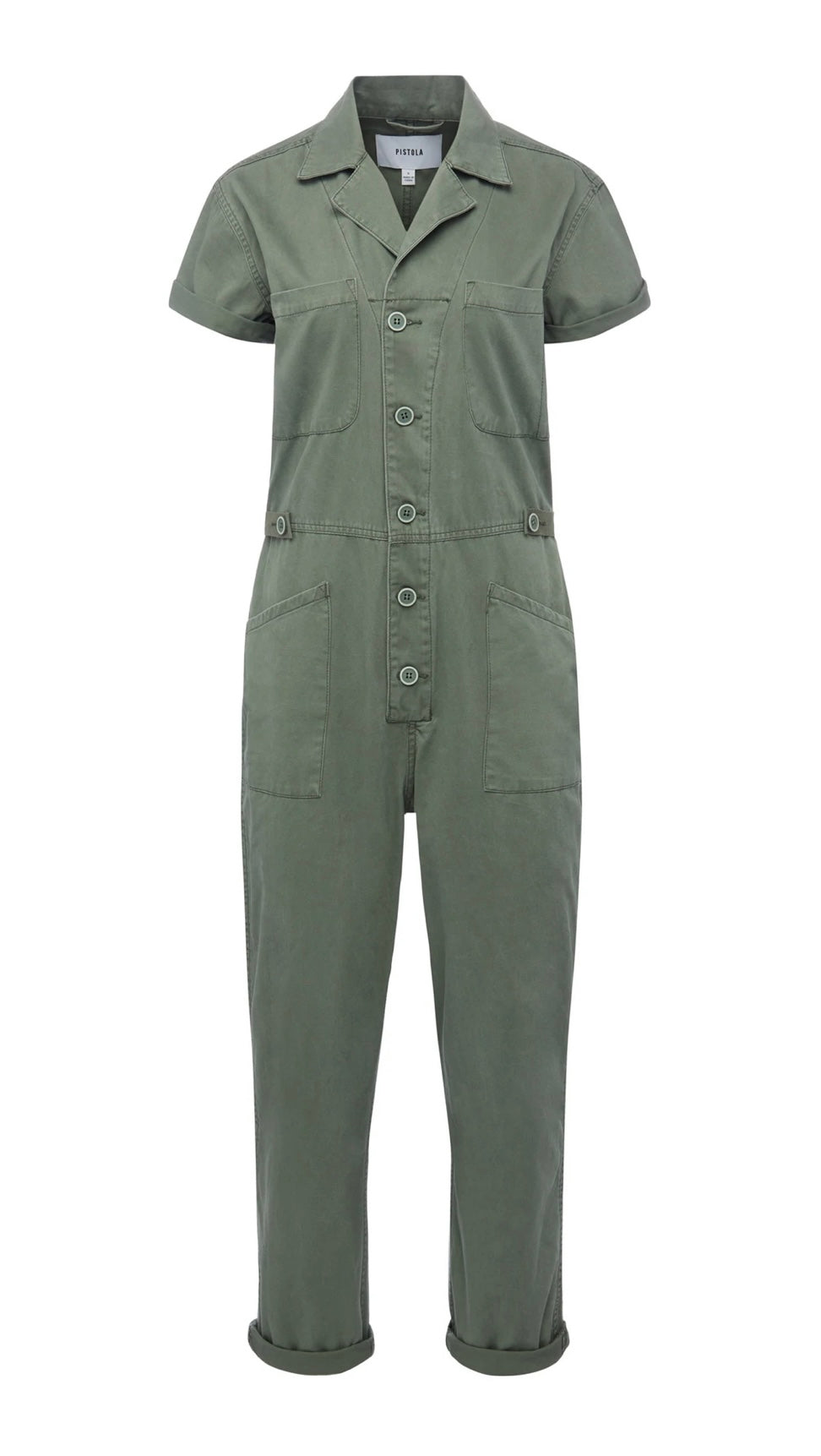 ARMY GREEN SHORT SLEEVE JUMPSUIT
