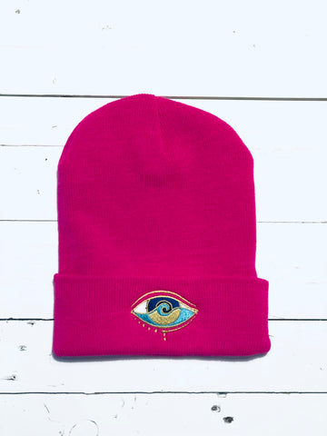 BROWN TIE DYE CUFF BEANIE