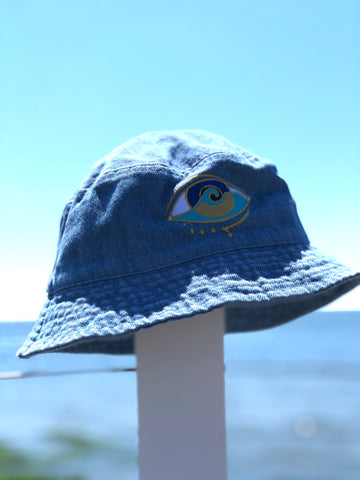 BLUE BANDANA BUCKET HAT