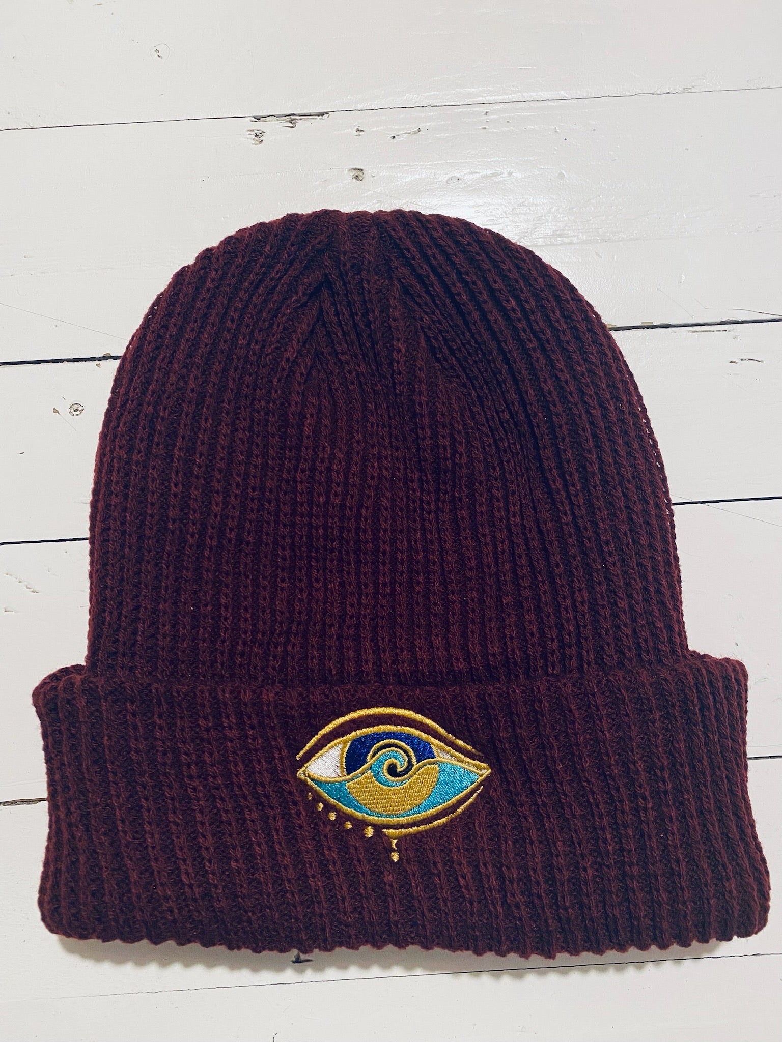 MAROON SEANOE WIDE RIB CUFF BEANIE
