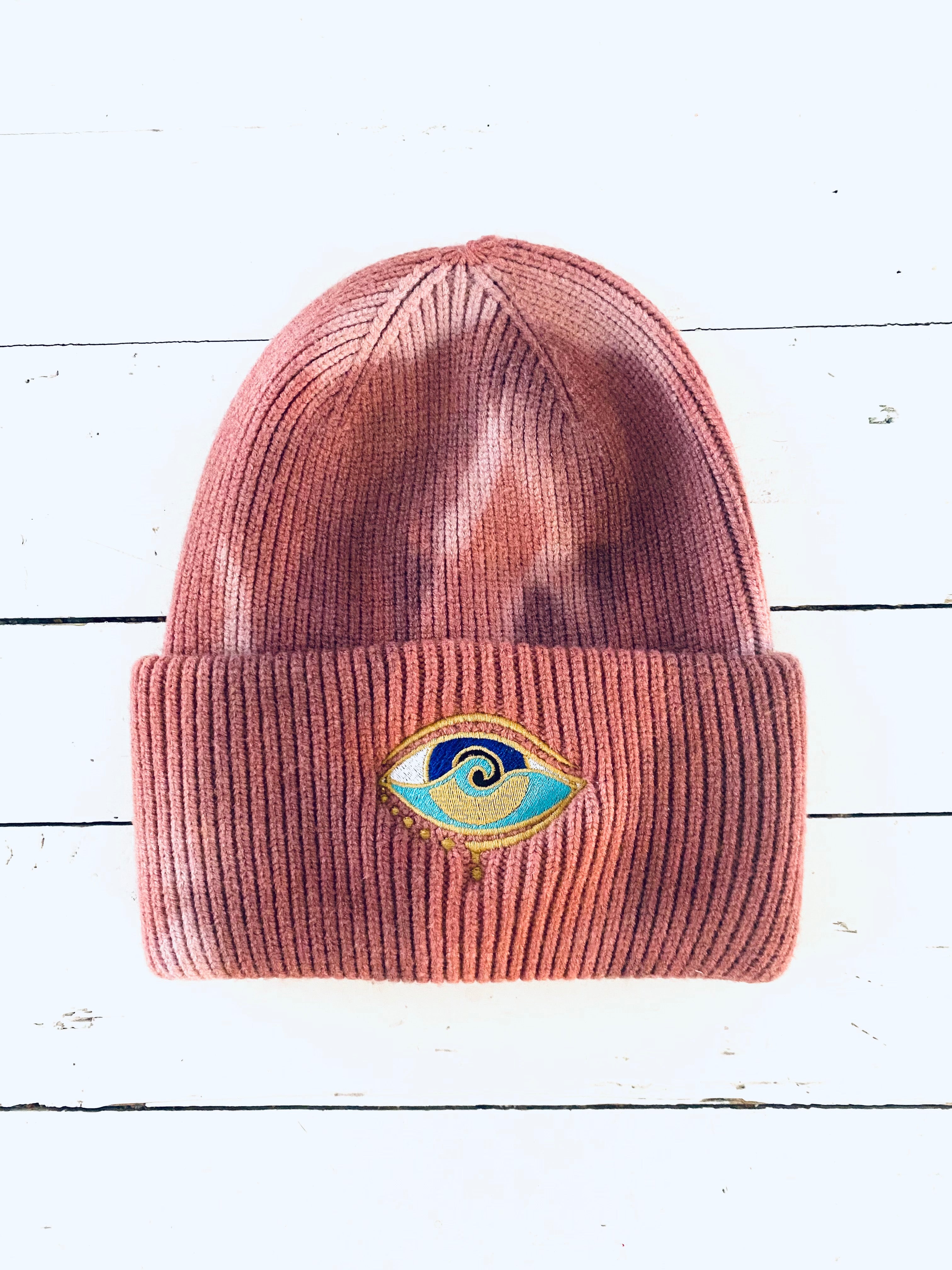 BROWN TIE DYE CUFF BEANIE