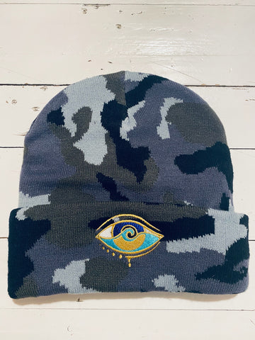 BROWN TIE DYE CUFF BEANIE