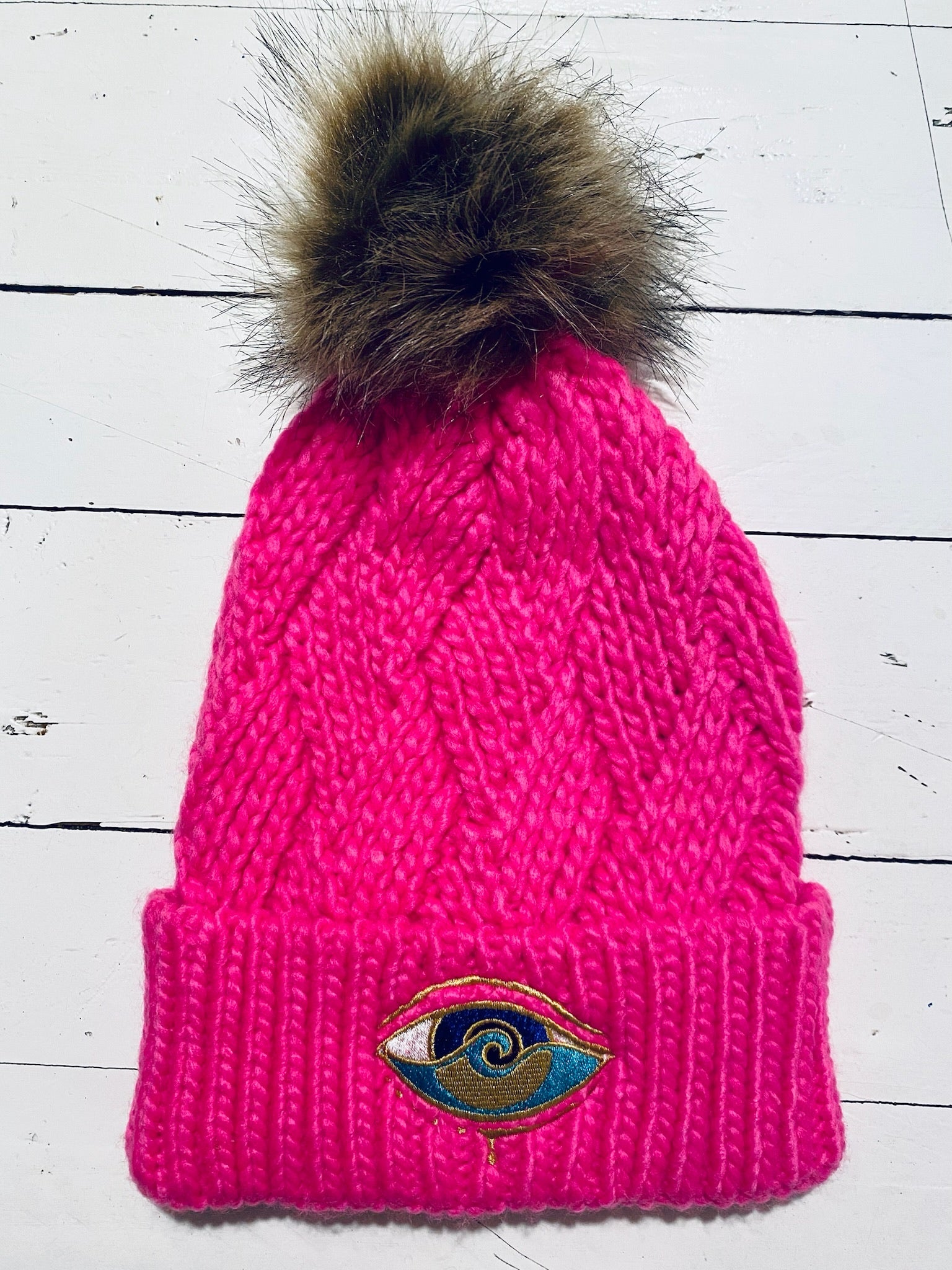 PINK SEANOE POM BEANIE