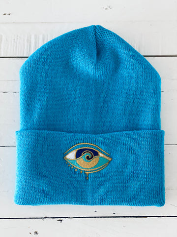 BROWN TIE DYE CUFF BEANIE