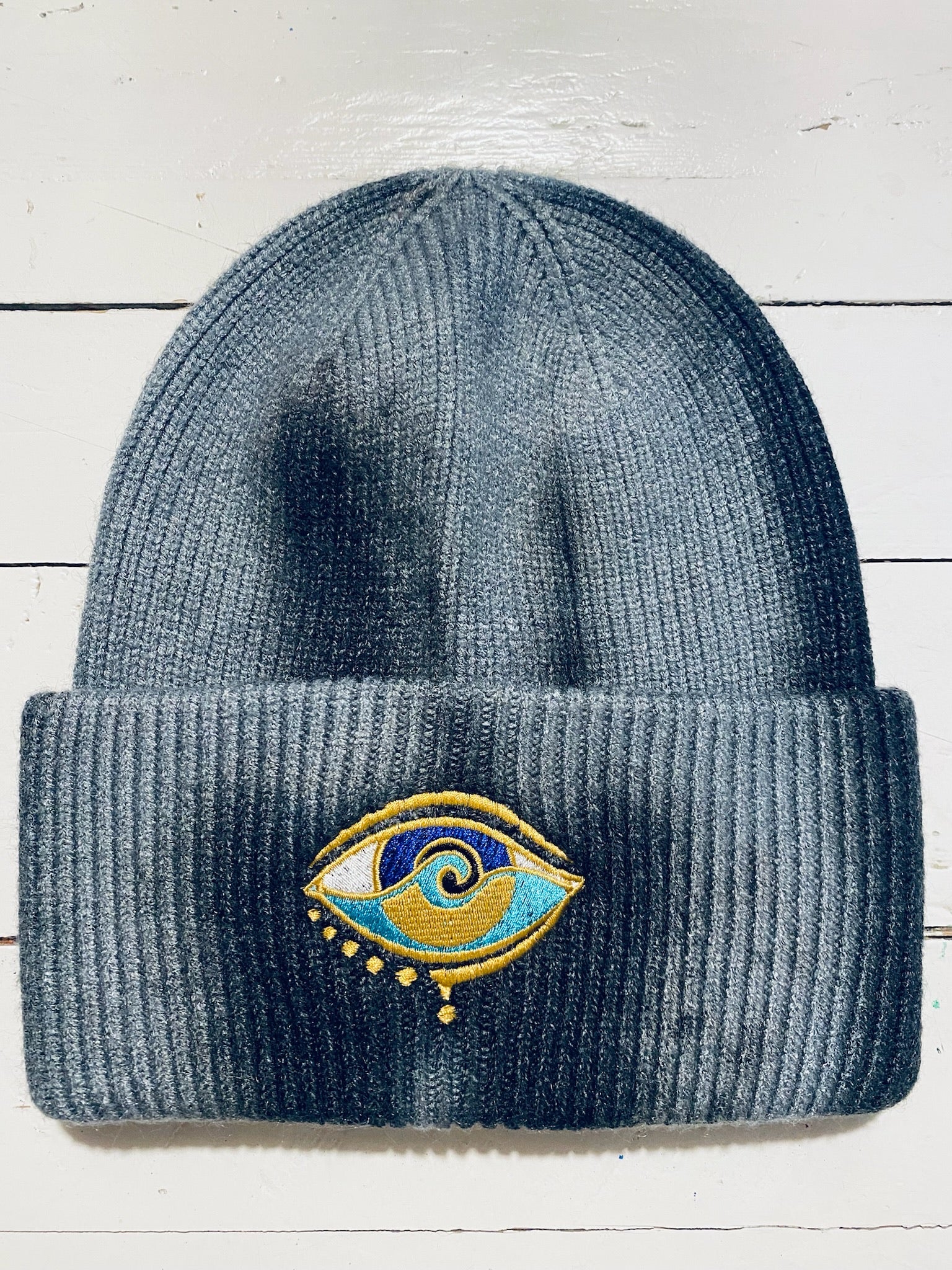 BLACK TIE DYE CUFF BEANIE