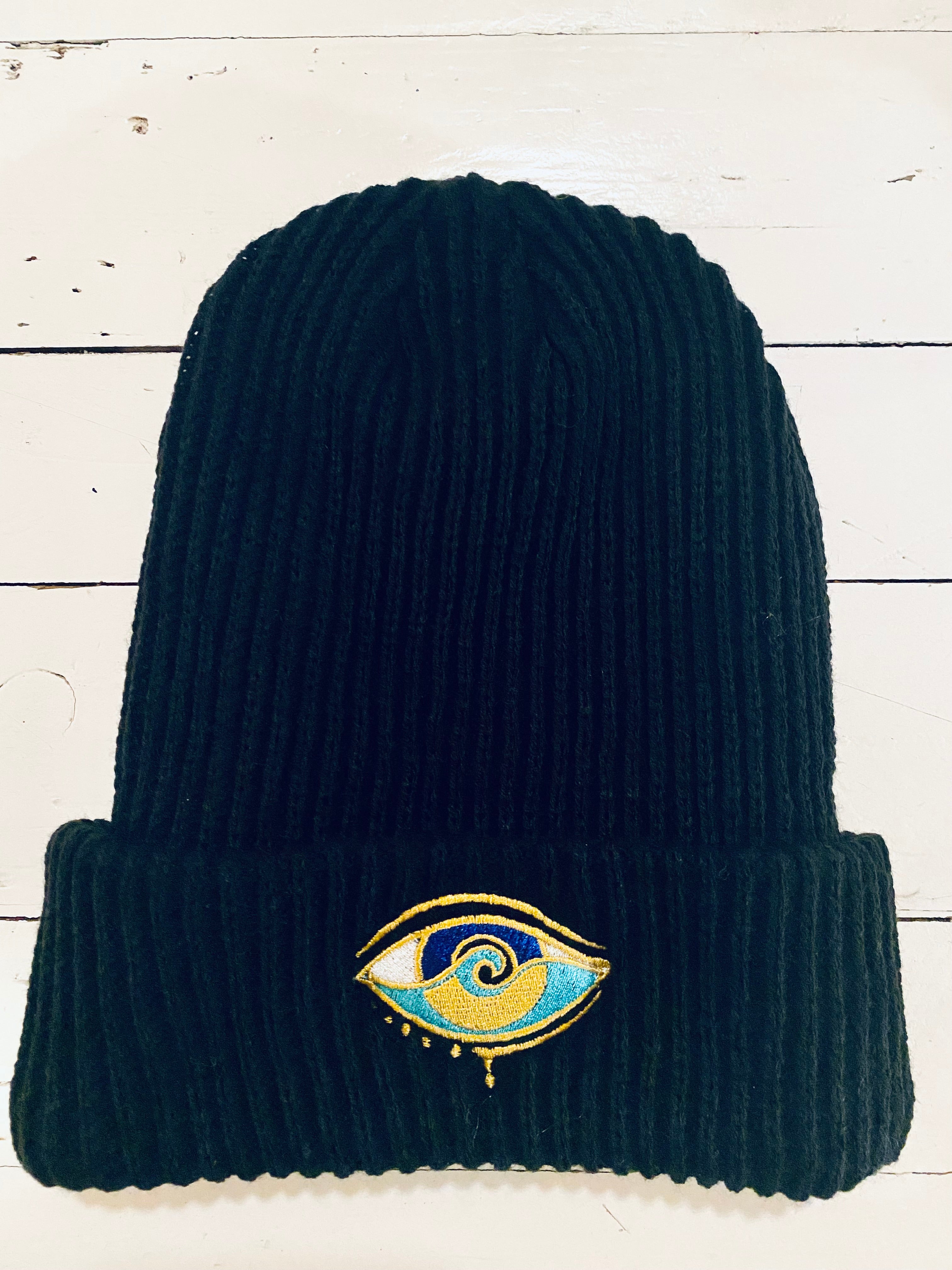BLACK SEANOE WIDE RIB CUFF BEANIE