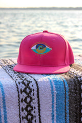 KIDS PINK EMBROIDERED SEANOE SNAPBACK HAT