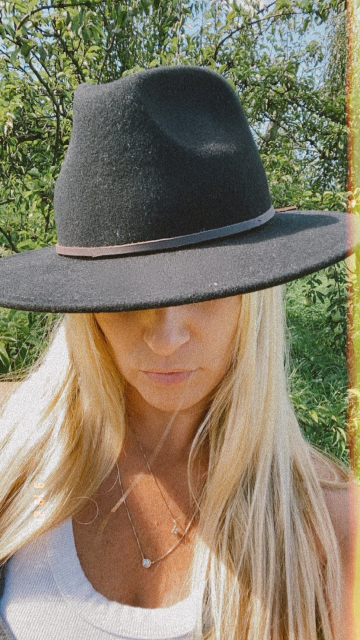 BLACK LEATHER BOW RANCHER HAT