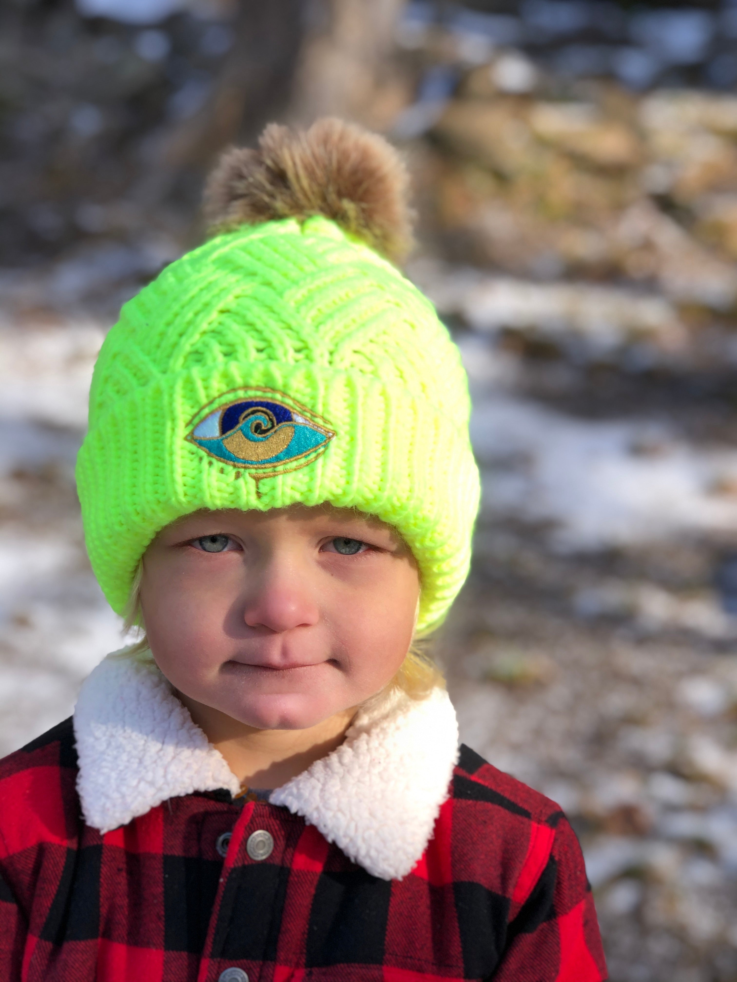 NEON YELLOW SEANOE POM BEANIE – Sea No Evil - Main Image