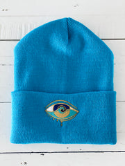 NEON BLUE CUFF BEANIE