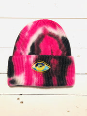 PINK TIE DYE CUFF BEANIE no I