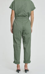 ARMY GREEN SHORT SLEEVE JUMPSUIT