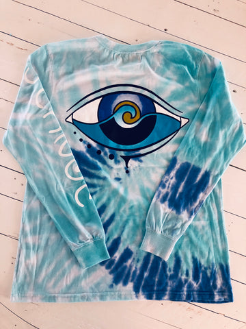 TIE DYE LONG SLEEVE CROP LOGO T